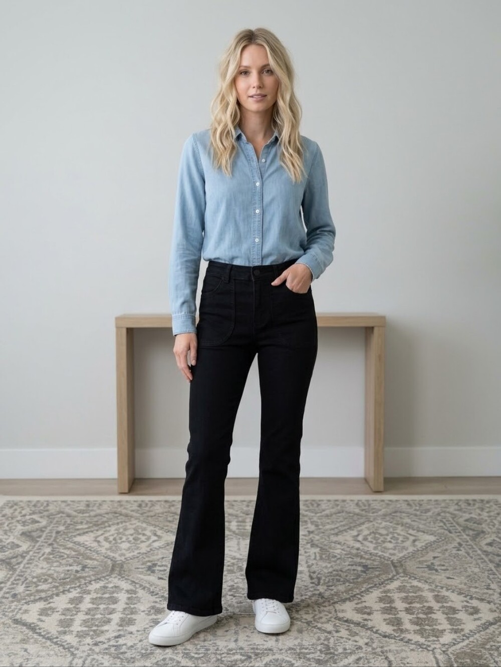 Anthropologie PILCRO Pocket High Rise Flare Jeans Black Size 28